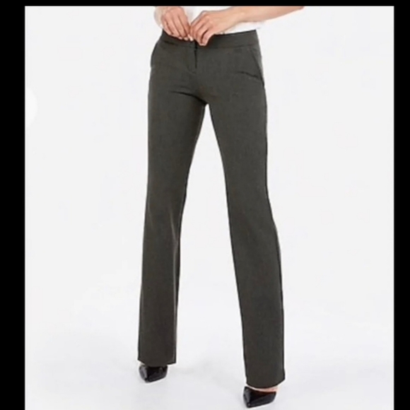 Express Columnist Barely Boot Gray Polka Dot Work Office Pants Size 8 - Picture 1 of 6